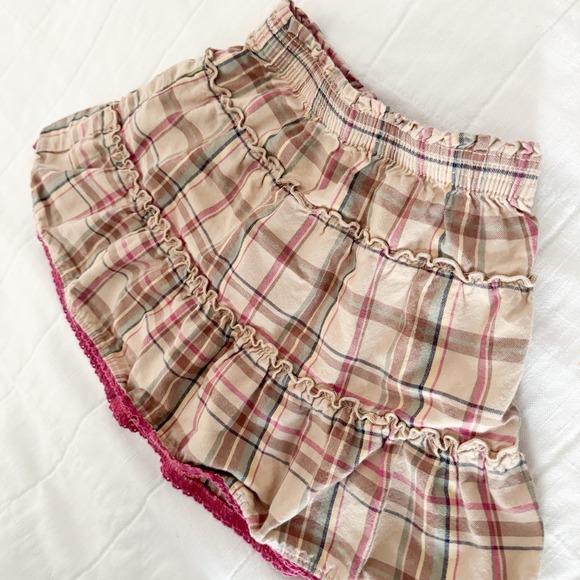 Oshkosh B'Gosh Plaid Skirt Size‎ 3T Pink Brown Fall Winter Vintage Girls - Picture 2 of 7